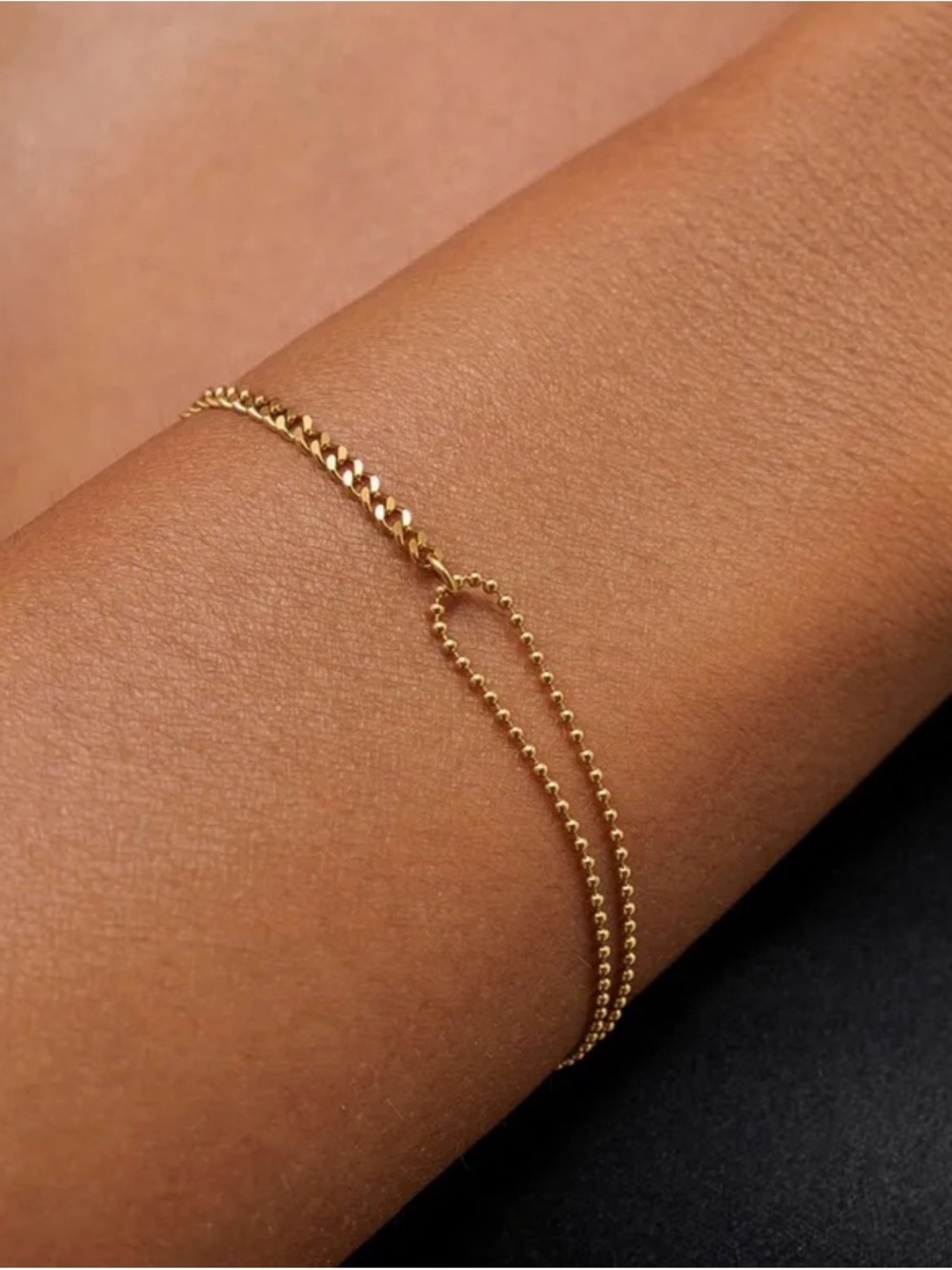 Gold or Two-Tone Chain Link Bracelet | PVD Gold Coated Stainless Steel - Picture 5 of 5